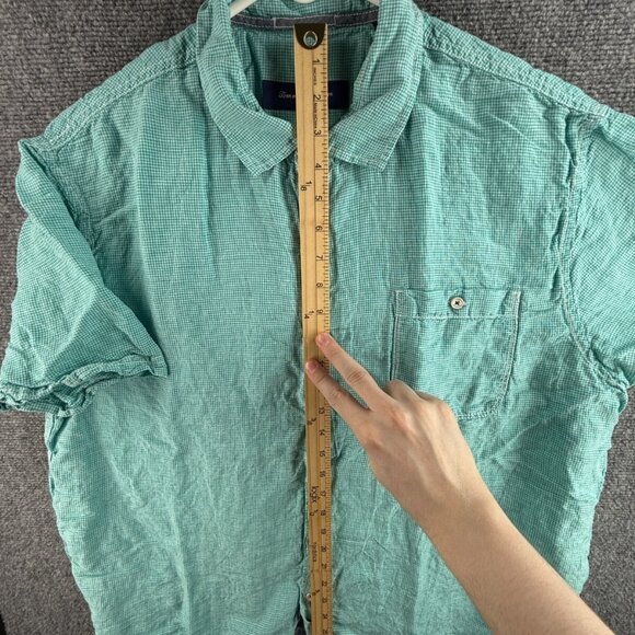 Tommy Bahama Linen Tencel Lyocell Light Green Pocket Button Up XL Short Sleeve - Picture 3 of 12